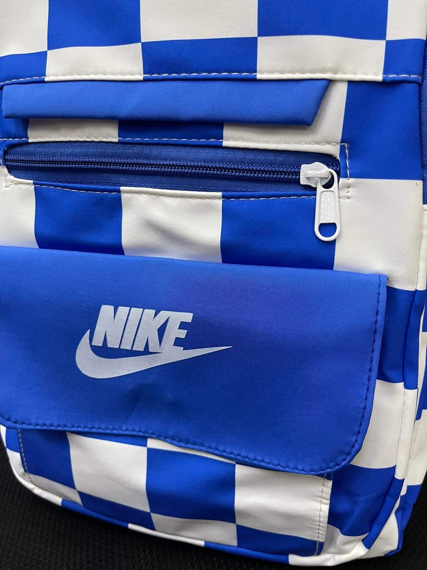 Nike Fashion Style Backpack Korean Design Checkered Blue