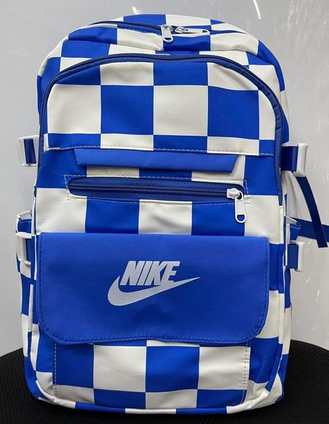 Nike Fashion Style Backpack Korean Design Checkered Blue