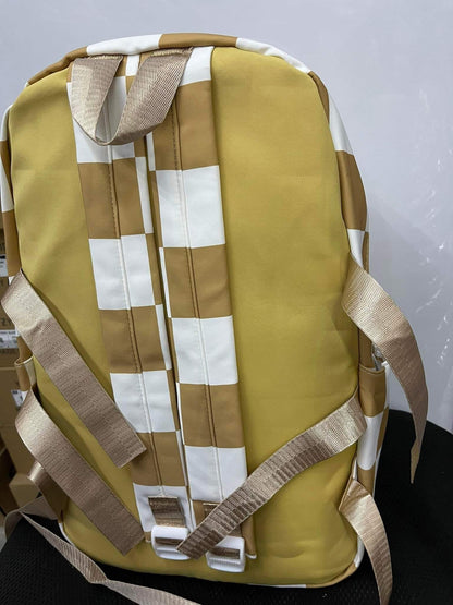 Nike Fashion Style Backpack Korean Design Checkered Yellow