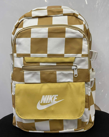 Nike Fashion Style Backpack Korean Design Checkered Yellow