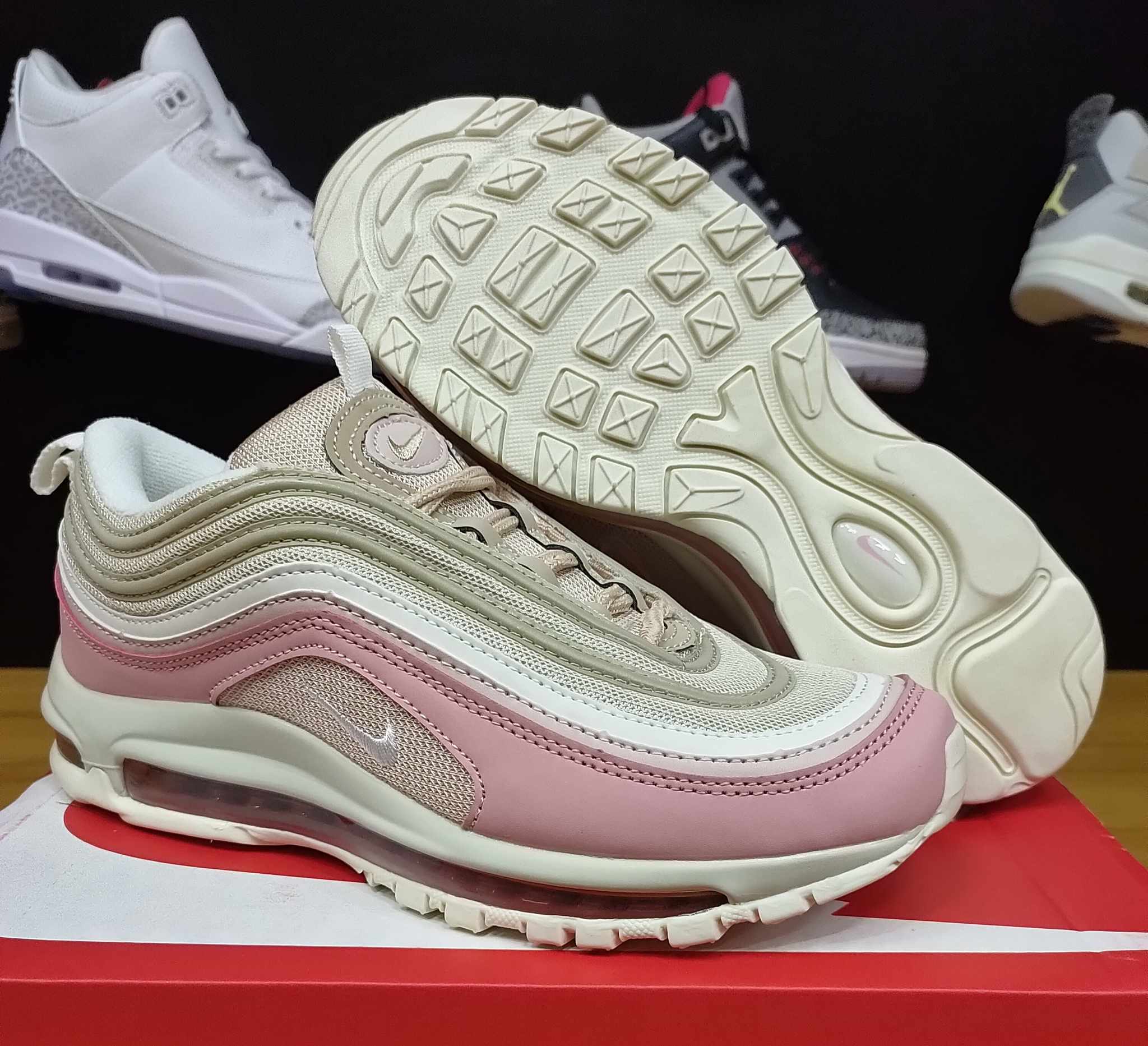 Nike 97 shop grey and pink