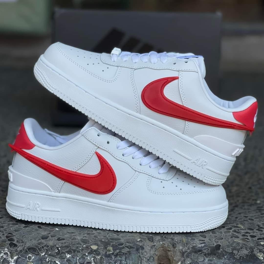 Nike af1 hot sale red swoosh